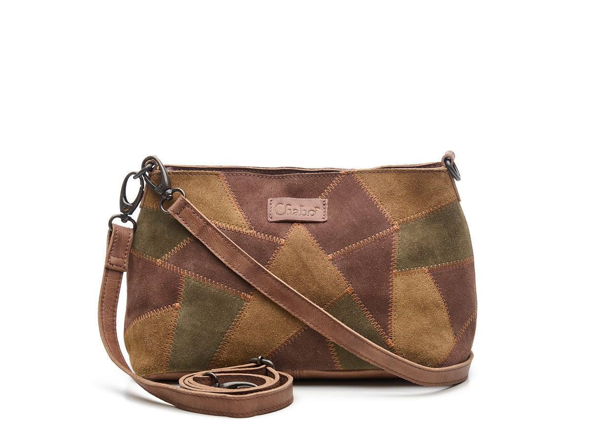 Chabo Bags - Suede Patchwork Shoulderbag. Afmetingen: 30x18x15cm